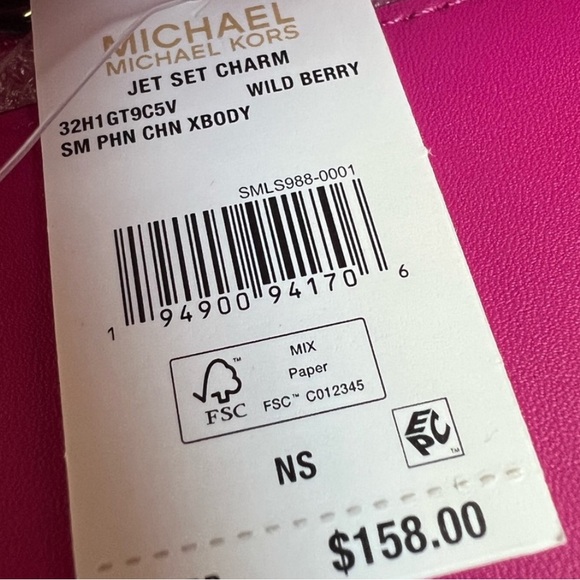 NWT MICHAEL KORS JET SET CHARM SMALL PHONE CHAIN CROSSBODY BAG CLUTCH - Picture 11 of 11